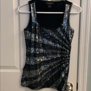 Black and silver sequins shirt